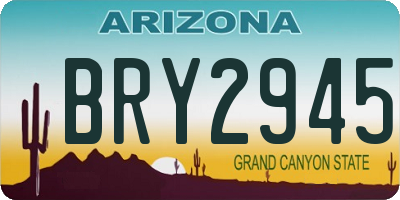 AZ license plate BRY2945
