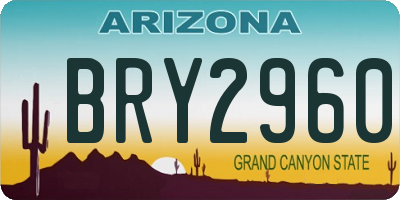 AZ license plate BRY2960