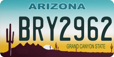AZ license plate BRY2962