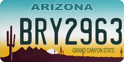 AZ license plate BRY2963