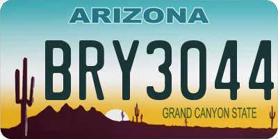 AZ license plate BRY3044