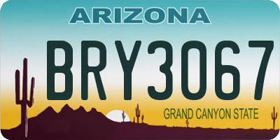 AZ license plate BRY3067