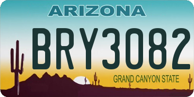 AZ license plate BRY3082