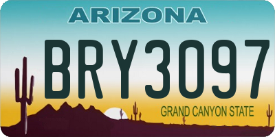 AZ license plate BRY3097