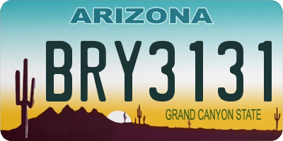 AZ license plate BRY3131