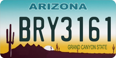 AZ license plate BRY3161