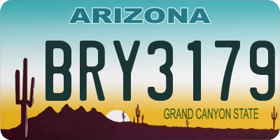 AZ license plate BRY3179
