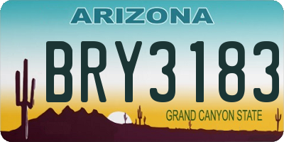 AZ license plate BRY3183