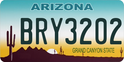 AZ license plate BRY3202
