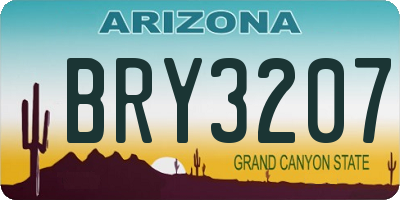 AZ license plate BRY3207