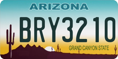 AZ license plate BRY3210