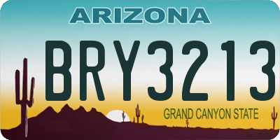 AZ license plate BRY3213