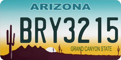 AZ license plate BRY3215