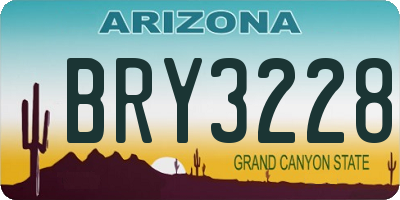 AZ license plate BRY3228