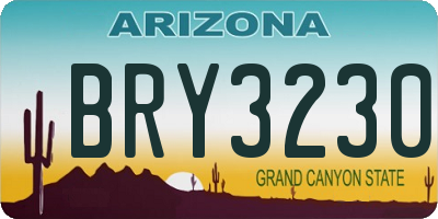 AZ license plate BRY3230