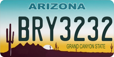 AZ license plate BRY3232