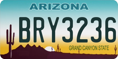 AZ license plate BRY3236