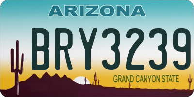 AZ license plate BRY3239