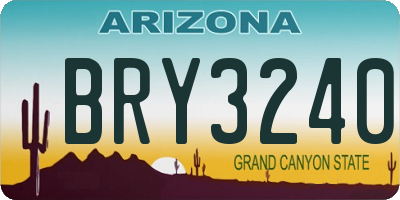 AZ license plate BRY3240