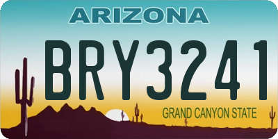 AZ license plate BRY3241