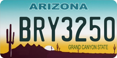 AZ license plate BRY3250