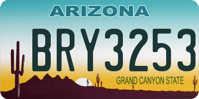AZ license plate BRY3253