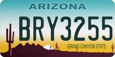 AZ license plate BRY3255