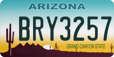 AZ license plate BRY3257