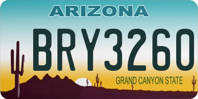 AZ license plate BRY3260