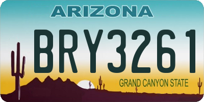 AZ license plate BRY3261