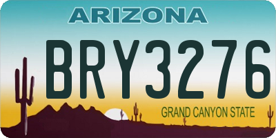 AZ license plate BRY3276