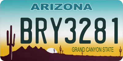 AZ license plate BRY3281