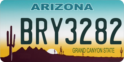 AZ license plate BRY3282
