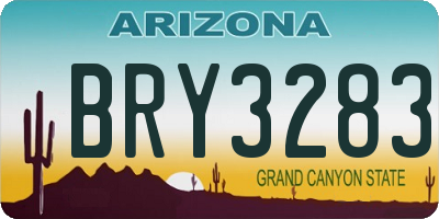 AZ license plate BRY3283