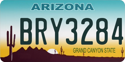 AZ license plate BRY3284