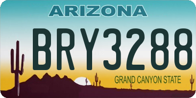 AZ license plate BRY3288