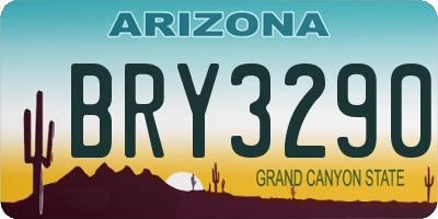AZ license plate BRY3290