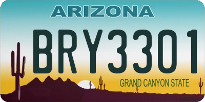 AZ license plate BRY3301