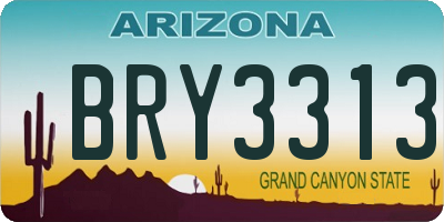 AZ license plate BRY3313