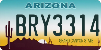 AZ license plate BRY3314