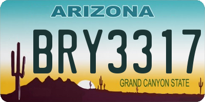 AZ license plate BRY3317