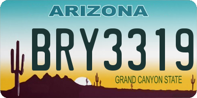 AZ license plate BRY3319