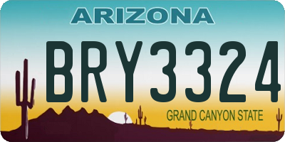 AZ license plate BRY3324