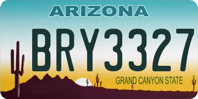 AZ license plate BRY3327