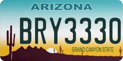 AZ license plate BRY3330