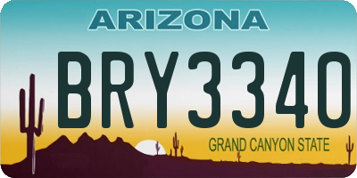 AZ license plate BRY3340