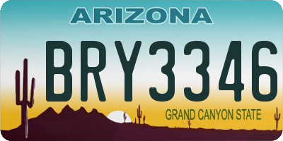 AZ license plate BRY3346