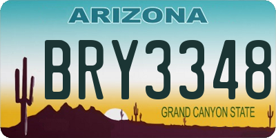 AZ license plate BRY3348