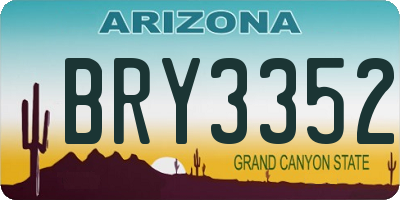 AZ license plate BRY3352
