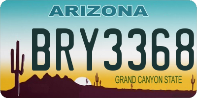 AZ license plate BRY3368